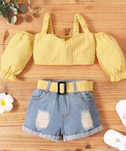 توب بناتي حديثي الولادة بكتف منسدل