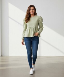 بلوزه حريمى اكمام مكشكشه