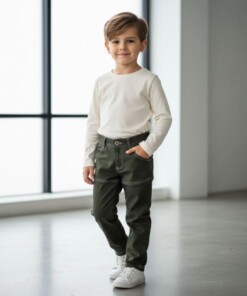 بنطلون جبردين ولادى لون زيتى